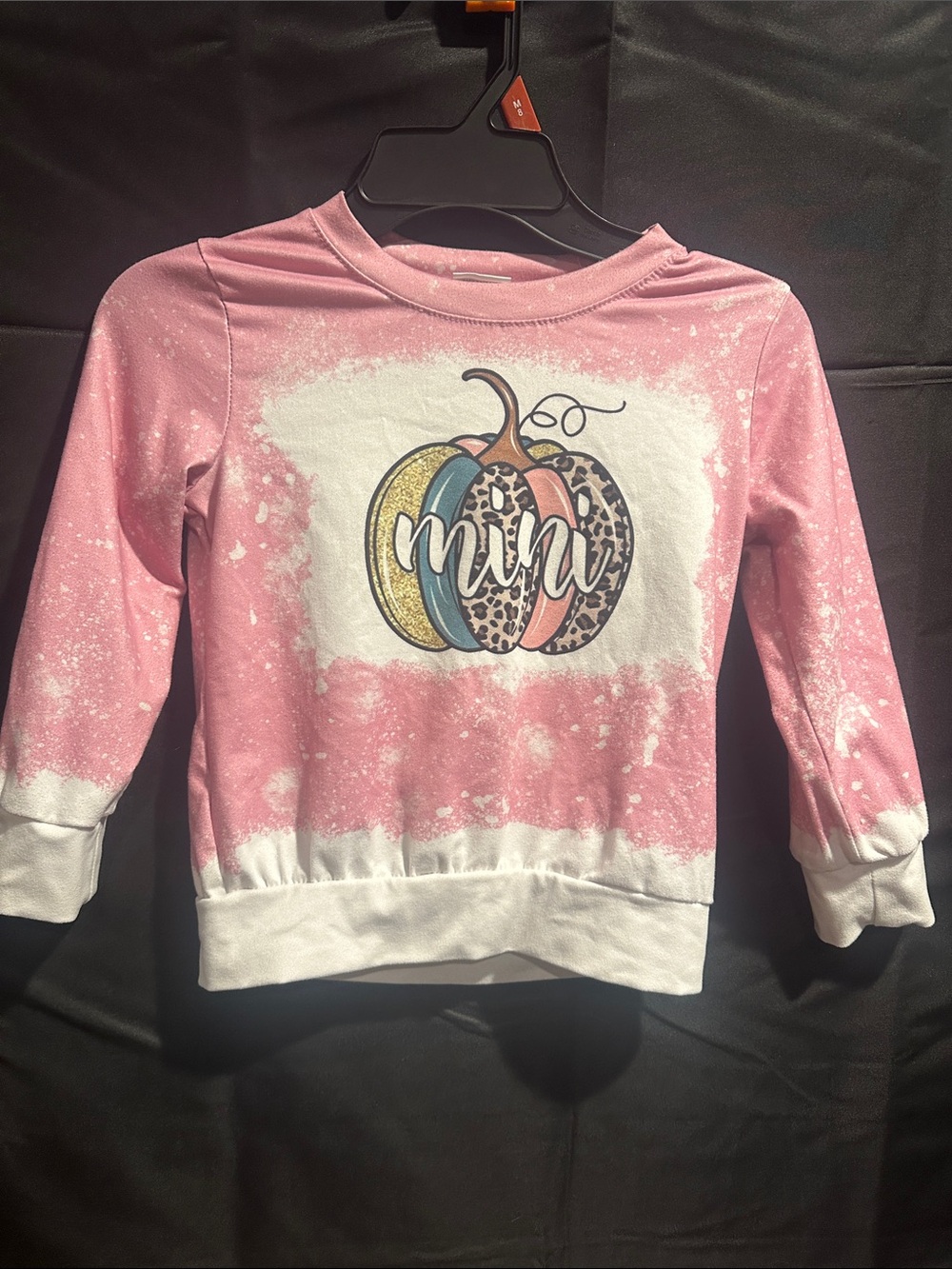 Girls Pink 'Mini' Pumpkin Graphic Sweatshirt